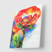 Rode Papaver Vierkante Klok (Hoek)