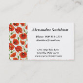 Rode papaver visitekaartje (Achterkant)