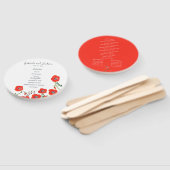 Rode papaver voor de lente bruiloft handwaaier (Niet-gemonteerd)