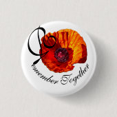 rode papaver voor herdenkingsdag ronde button 3,2 cm (Voorkant)