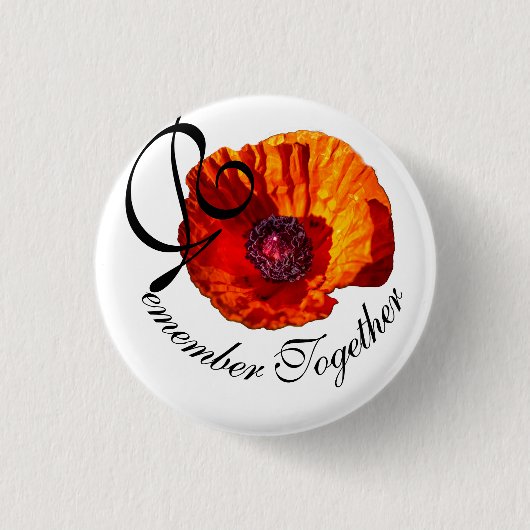rode papaver voor herdenkingsdag ronde button 3,2 cm (Voorkant)