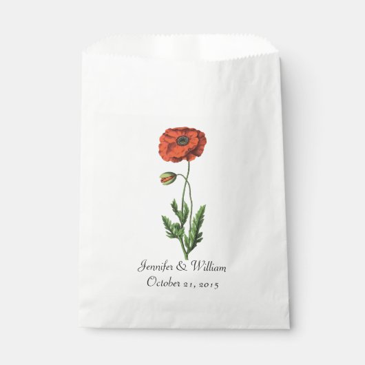  rode papaver voor het huwelijk bedankzakje (Voorkant)