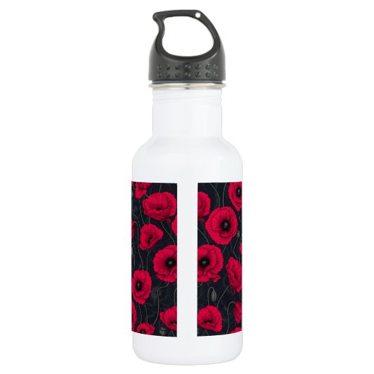 Rode papaver waterfles (Achterkant)