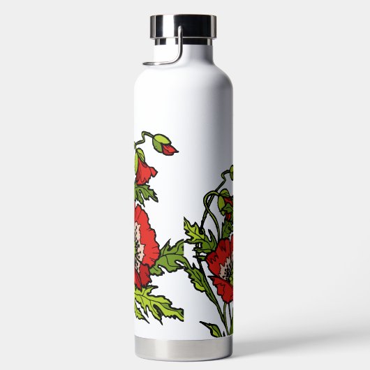 Rode papaver, waterfles (Rechts)