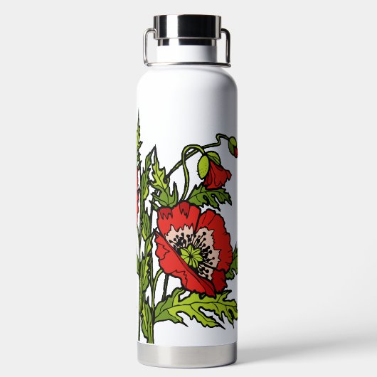 Rode papaver, waterfles (Achterkant)