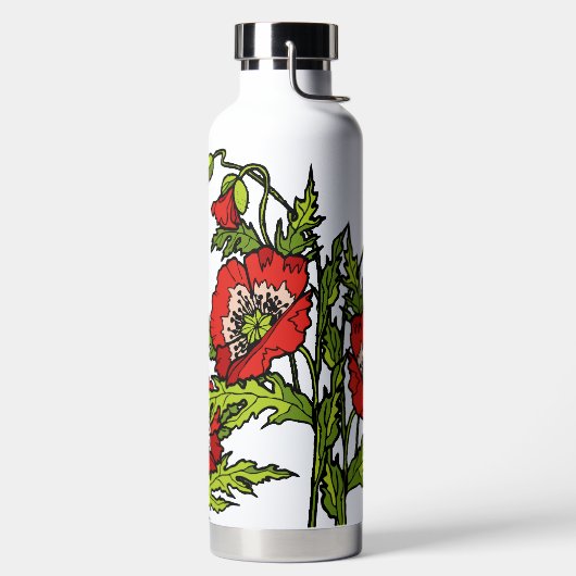 Rode papaver, waterfles (Links)