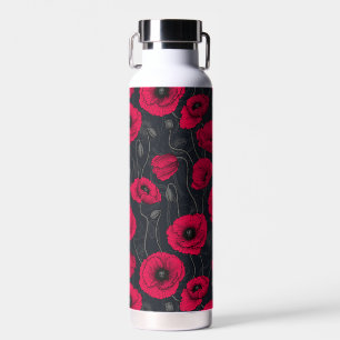 Rode papaver waterfles
