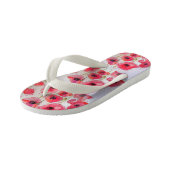 Rode papaver Waterverf Beach Thames Kinder Teenslippers (Schuin)