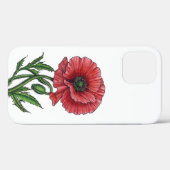 Rode papaver, waterverf en inkt Case-Mate iPhone case (Achterkant (horizontaal))