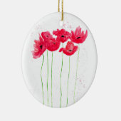 Rode papaver waterverf Florence Natuur kunst Keramisch Ornament (Rechts)