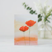 Rode papaver waterverf rustige papaver briefkaart (Staand voorkant)
