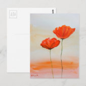 Rode papaver waterverf rustige papaver briefkaart (Voorkant / Achterkant)