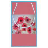 Rode papaver Waterverf Schilting florale tas Klein Cadeauzakje (Achterkant)