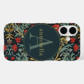  rode papaver William Morris Monogram Case-Mate iPhone Case (Achterkant (horizontaal))