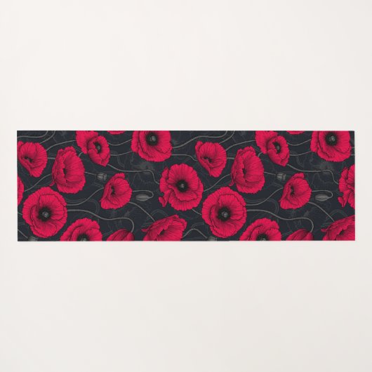 Rode papaver yogamat (Achterkant (horizontaal))