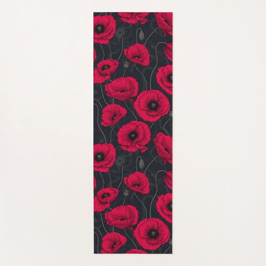 Rode papaver yogamat (Voorkant)