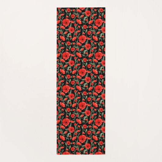 Rode papaver yogamat (Achterkant)