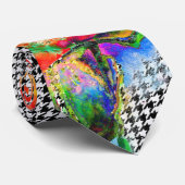 Rode papaver - zwart-witte haardetails stropdas (Opgerold)