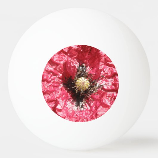rode papaverblaasjes Macro Ping Pong Ball (Voorkant)