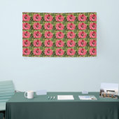 rode papaverblazer, macrobanner spandoek (Beurs)