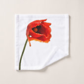Rode papaverbloem bad handdoek (Wasdoekje)