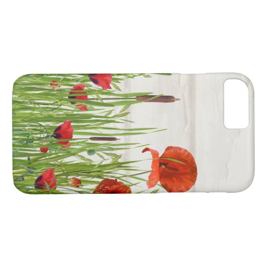 rode papaverbloem met kattenstaart Case-Mate iPhone case (Achterkant (Horizontaal))