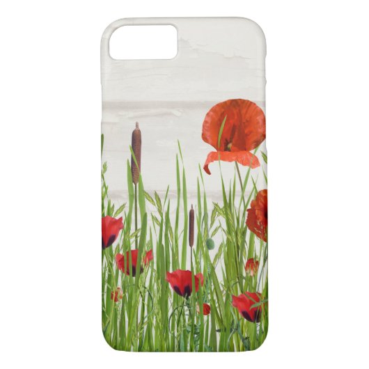 rode papaverbloem met kattenstaart Case-Mate iPhone case (Achterkant)