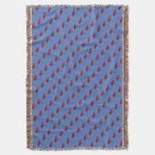 Rode papaverbloem op paars blauw deken (Voorkant Verticaal)