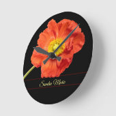 Rode papaverbloem personaliseren ronde klok (Hoek)
