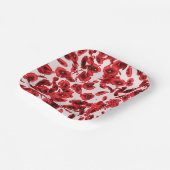 Rode papaverbloemen Cascading Poppies Floral Papieren Bordje (Gebogen)