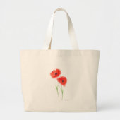 Rode papaverbloemen grote tote bag (Voorkant)