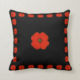 Rode papaverbloemen - papaver kussen