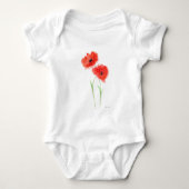 Rode papaverbloemen romper (Voorkant)