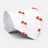 Rode papaverbloemen stropdas (Opgerold)
