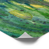 Rode papaverbloemen Waterverf gekleurd venster Poster (Hoek)