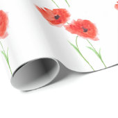 Rode papaverbloemen waterverf papaver Patroonchic Cadeaupapier (Rol Hoek)