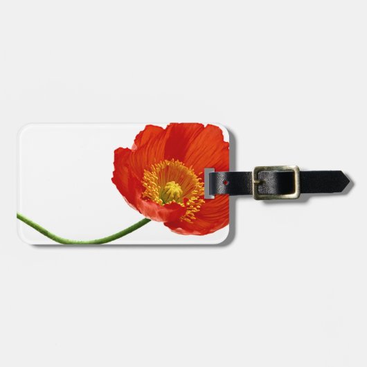 Rode papavereenvoud bagagelabel (Voorkant horizontaal)