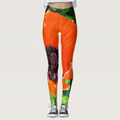 Rode papaverfoto leggings (Voorkant)