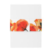 Rode papaverillustratie Floral Simple Uitnodigingen Wikkel (Achterkant Voorbeeld)