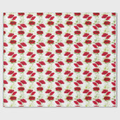 rode papaverpatroon cadeaupapier (Vlak)