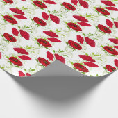 rode papaverpatroon cadeaupapier (Hoek)