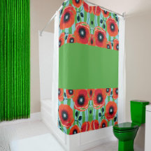 Rode papavers appelgroen