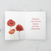 Rode papavers augustus verjaardag geboorte maand b kaart (Binnen)
