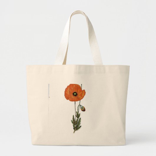 Rode papavers —  botanische afdruk grote tote bag (Voorkant)