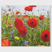 Rode papavers. cadeaupapier (Vlak)