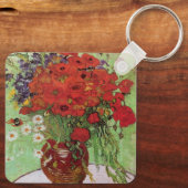 Rode papavers en Daisies van Vincent Van Gogh Sleutelhanger (Achterkant)