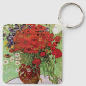 Rode papavers en Daisies van Vincent Van Gogh Sleutelhanger (Achterkant)