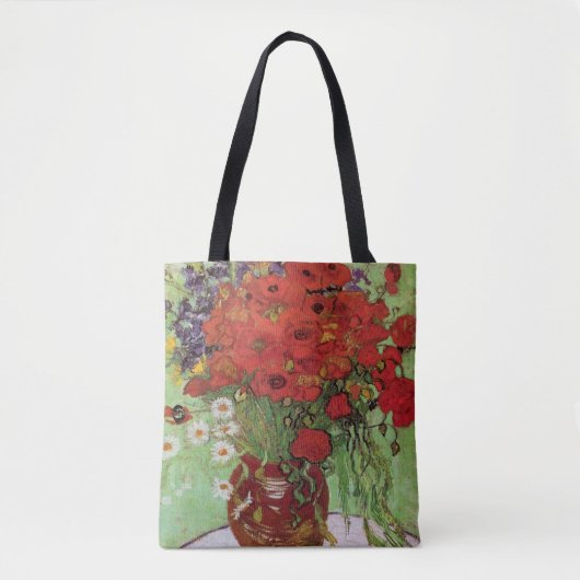Rode papavers en Daisies van Vincent Van Gogh Tote Bag (Voorkant)