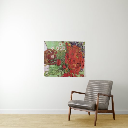 Rode papavers en Daisies van Vincent Van Gogh Wandkleed (In Situ (horizontaal))