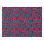 Rode papavers en ladybugs op donkerblauw tafelkleed (Voorkant (Horizontaal))
